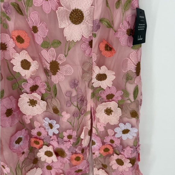 Lulu's Pink Floral Midi Dress - Picture 3 of 6